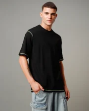Men's Black Oversized T-shirt - Image 2
